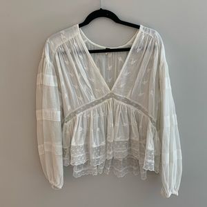 Free People cream blouse.